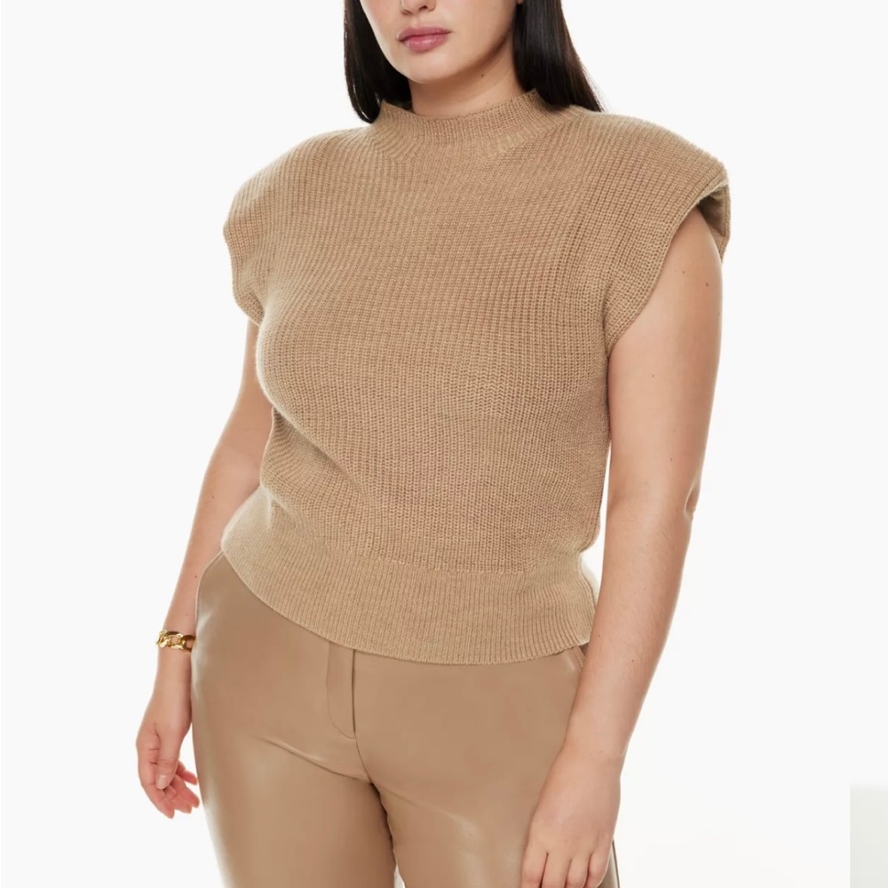 ARITZIA Babaton Hazlitt Sweater Vest Gold Caramel